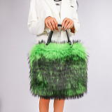 Niche Minimalist Versatile Faux fFur Soft Plush Tote/Shoulder Bag HES-3061