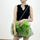 Stylish Retro Clutch Bag With Fluffy Large Capacity and Fur Trim HES-8087