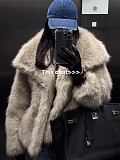 Women Solid Fur Large Lapel Coat 2025 Autumn/Winter ZNFR-2024078