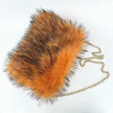 Stylish Retro Clutch Bag With Fluffy Large Capacity and Fur Trim HES-8087