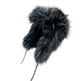 New Winter Faux Raccoon Fur Thickened Straw Hat HES-6700