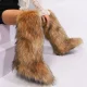 2025 Fashionable Faux Raccoon Fur Tall Snow Boots HES-7424