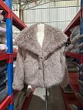 Women Solid Fur Large Lapel Coat 2025 Autumn/Winter ZNFR-2024078