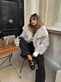 Women Solid Fur Large Lapel Coat 2025 Autumn/Winter ZNFR-2024078