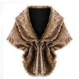Women Artificial Fur Shawl Rabbit Fur Cape With Collar 2025 ZNFR-88044