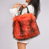 Niche Minimalist Versatile Faux fFur Soft Plush Tote/Shoulder Bag HES-3061