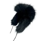 New Winter Faux Raccoon Fur Thickened Straw Hat HES-6700