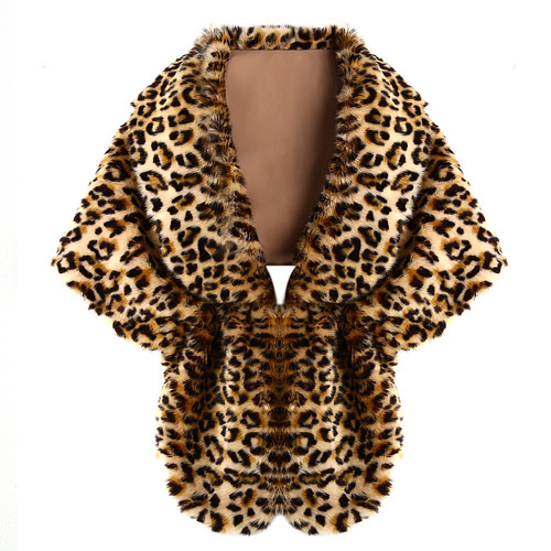 Women Artificial Fur Shawl Rabbit Fur Cape With Collar 2025 ZNFR-88044