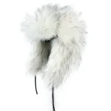 New Winter Faux Raccoon Fur Thickened Straw Hat HES-6700
