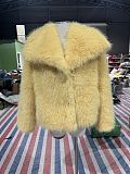 Women Solid Fur Large Lapel Coat 2025 Autumn/Winter ZNFR-2024078