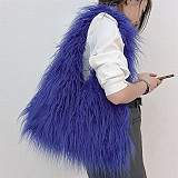 New Large-capacity Faux Fur Tote Bag With Tan Wool Plush Texture HES-3000