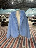 Winter Street Faux Fox Fur Cape Hooded Jacket Furry Shawl Shoulder Sleeves ZNFR-202305