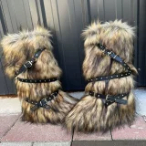 Sexy Cross-over Buckle Fur High-top Snow Boots HES-2024