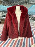 Winter Street Faux Fox Fur Cape Hooded Jacket Furry Shawl Shoulder Sleeves ZNFR-202305