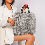 Niche Minimalist Versatile Faux fFur Soft Plush Tote/Shoulder Bag HES-3061