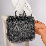 Niche Minimalist Versatile Faux fFur Soft Plush Tote/Shoulder Bag HES-3061
