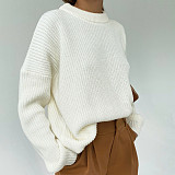 Solid Round Neck Thickened Sweater For Women 2025 Long-sleeved Pullover Knitted RS-888599