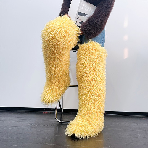 Ultra-high Sheep Fur Snow Boots High Thigh Boots RS-20251117