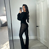 Sexy Hot Girl Slim-fit Deep V-neck Elegant Long-sleeved Hip-lifting Bodysuit SXE-84533