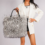 Niche Minimalist Versatile Faux fFur Soft Plush Tote/Shoulder Bag HES-3061