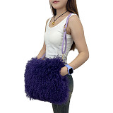 2025 Faux Tan Sheep Fur Shoulder Hand Warmer Bag HES-2200