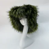 Warm Raccoon Fur Thickened Wide-brimmed Hat HES-4900