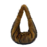 Stylish Retro Large Capacity Faux Fur Underarm Crescent Bag HES-2536