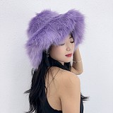 Winter Wide-brimmed Thick Warm Faux Fur Fisherman's Hat HES-4200