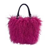 2025 New Large Capacity Faux Sheep Beach Plush Shoulder Tote Bag HES-3500