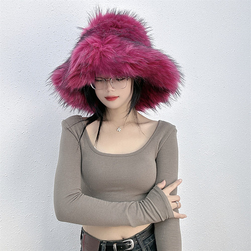 Warm Raccoon Fur Thickened Wide-brimmed Hat HES-4900