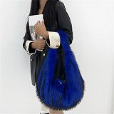 Stylish Retro Large Capacity Faux Fur Underarm Crescent Bag HES-2536