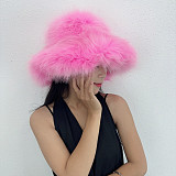 Winter Wide-brimmed Thick Warm Faux Fur Fisherman's Hat HES-4200
