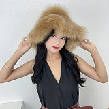 Winter Wide-brimmed Thick Warm Faux Fur Fisherman's Hat HES-4200