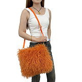 2025 Faux Tan Sheep Fur Shoulder Hand Warmer Bag HES-2200