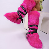 New Fleece-lined Studded Lace-up High-top Snow Boots HES-9000