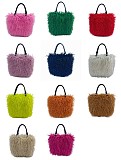 2025 New Large Capacity Faux Sheep Beach Plush Shoulder Tote Bag HES-3500