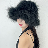 Winter Wide-brimmed Thick Warm Faux Fur Fisherman's Hat HES-4200