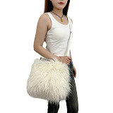 2025 Faux Tan Sheep Fur Shoulder Hand Warmer Bag HES-2200