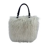 2025 New Large Capacity Faux Sheep Beach Plush Shoulder Tote Bag HES-3500