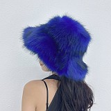 Winter Wide-brimmed Thick Warm Faux Fur Fisherman's Hat HES-4200