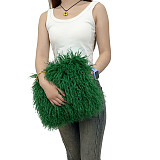2025 Faux Tan Sheep Fur Shoulder Hand Warmer Bag HES-2200
