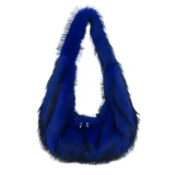 Stylish Retro Large Capacity Faux Fur Underarm Crescent Bag HES-2536