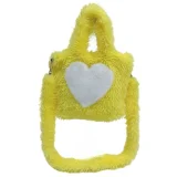 New Large-capacity Plush Tote Shoulder Bag With Heart-shaped Pattern HES-2500