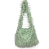 Candy-colored Long-haired Large-capacity Magnetic Snap Shoulder/Crossbody Bag HES-005