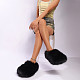 New Style Fox Fur Warm Faux Fur Non-slip Toe Slippers HES-3200