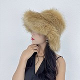 Winter Wide-brimmed Thick Warm Faux Fur Fisherman's Hat HES-4200