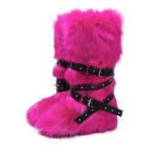 New Fleece-lined Studded Lace-up High-top Snow Boots HES-9000