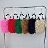 2025 New Large Capacity Faux Sheep Beach Plush Shoulder Tote Bag HES-3500