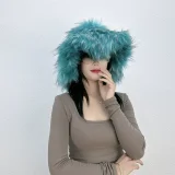 Warm Raccoon Fur Thickened Wide-brimmed Hat HES-4900
