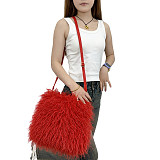 2025 Faux Tan Sheep Fur Shoulder Hand Warmer Bag HES-2200